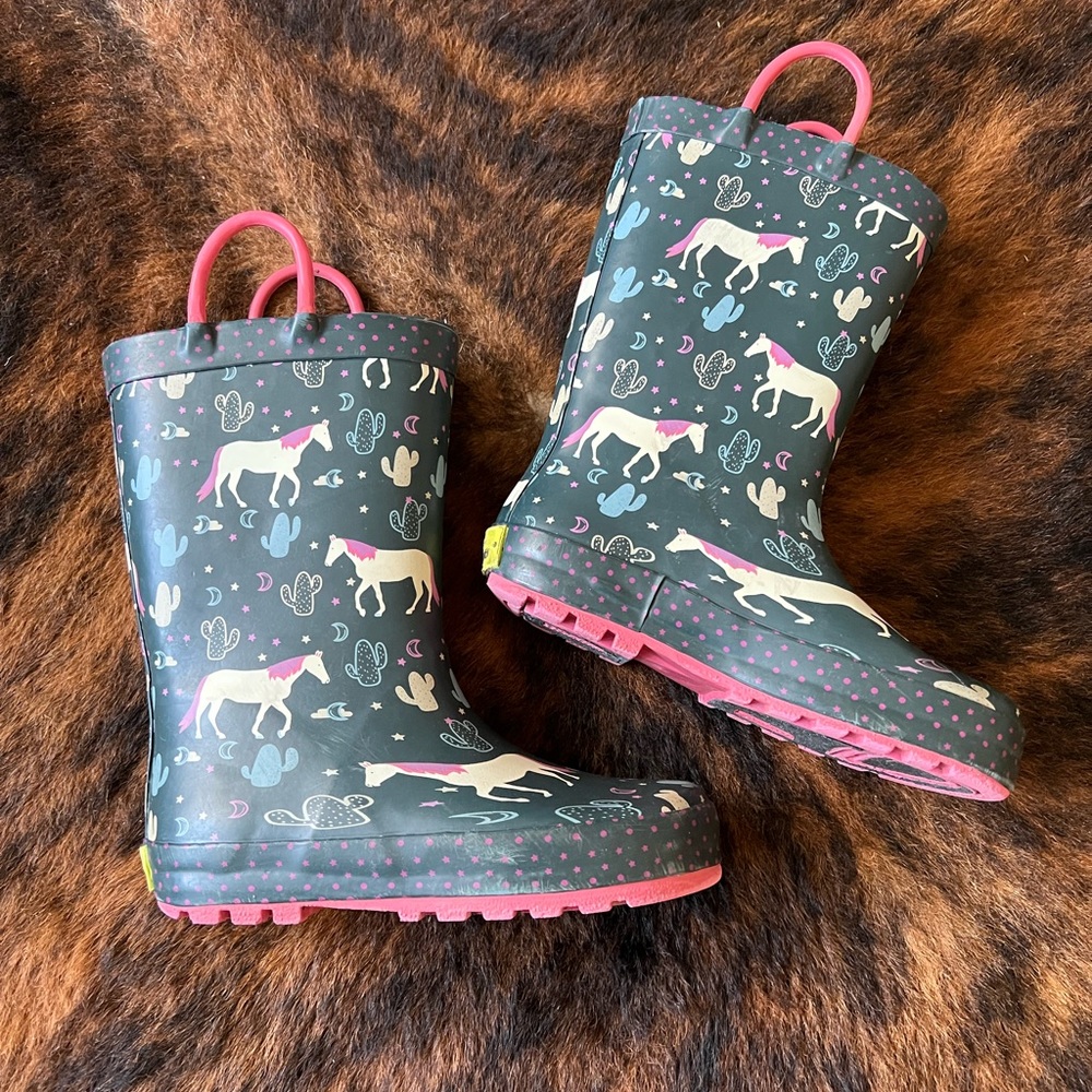 Girls Horse Rain Boots